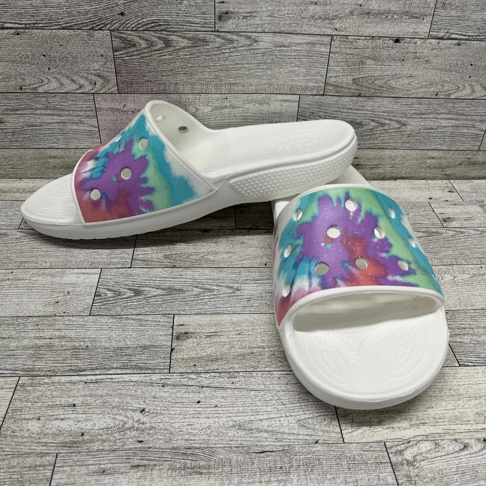 Crocs Classics Slides Tye Dye White Men Size‎ 12